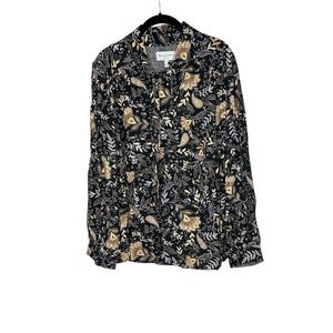 NWT Michael Stars Womens Alexei Printed Tie Neck Blouse 1X‎ Diamond Jacquard